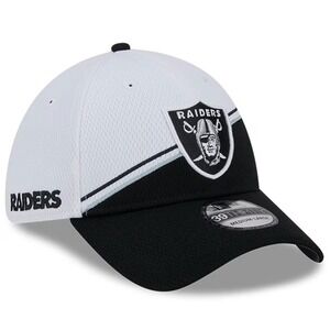 Las Vegas Raiders NFL Sideline Hat Black Gray New Era 39THIRTY M/L Flex Fit NEW